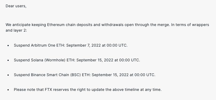 以太坊合并FTX将暂停Arbitrum、Solana、BSC上ETH充提！SBF：仍可交易-第2张图片-欧易下载
