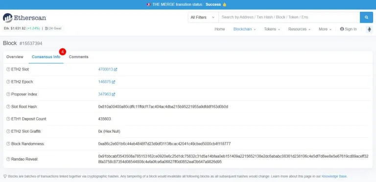 Etherscan新增4个PoS信息：区块最终状态、提交的Slot及Epoch-第1张图片-欧易下载