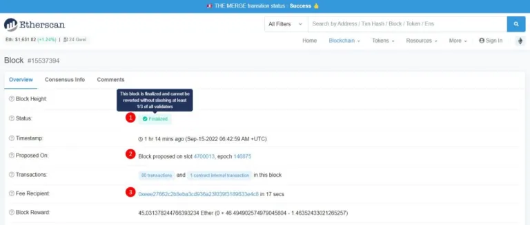 Etherscan新增4个PoS信息：区块最终状态、提交的Slot及Epoch-第2张图片-欧易下载