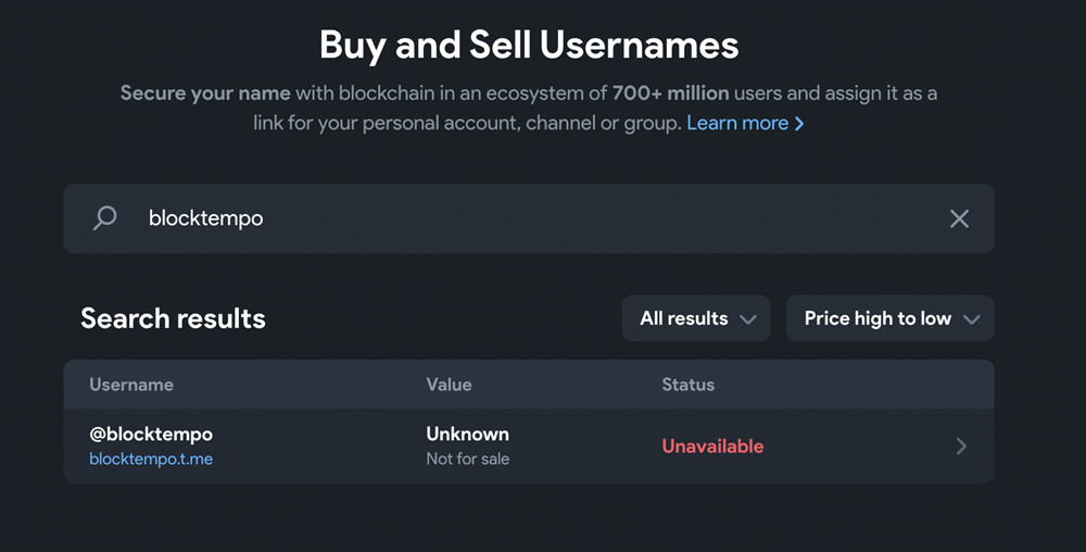 Telegram推出NFT拍卖场Fragment！首批用户名开启竞拍 仅接受Ton支付-第4张图片-欧易下载