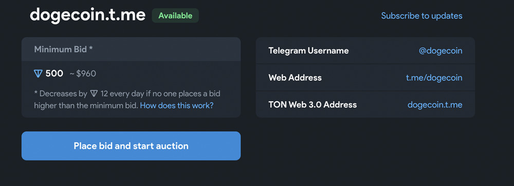 Telegram推出NFT拍卖场Fragment！首批用户名开启竞拍 仅接受Ton支付-第5张图片-欧意下载