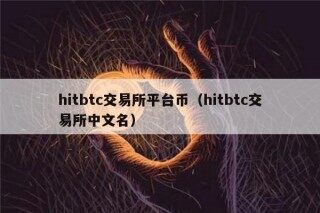 hitbtc交易所平台币（hitbtc交易所中文名）