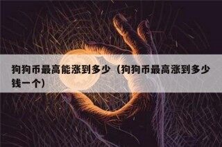 狗狗币最高能涨到多少（狗狗币最高涨到多少钱一个）