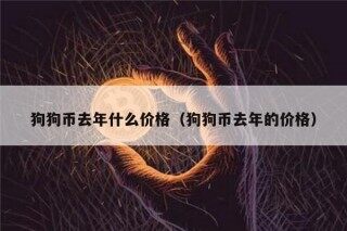 狗狗币去年什么价格（狗狗币去年的价格）