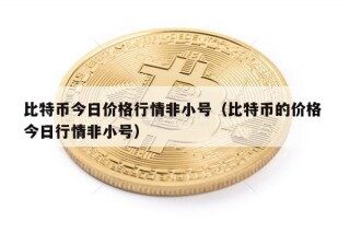 比特币今日价格行情非小号（比特币的价格 今日行情非小号）