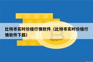 比特币实时价格行情软件（比特币实时价格行情软件下载）