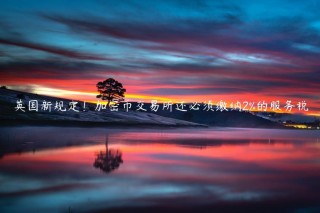 英国新规定！加密币交易平台还必须缴纳2%的服务税