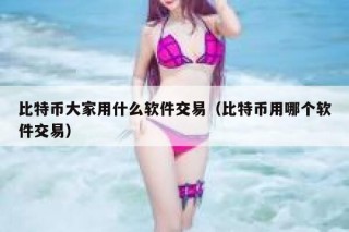 比特币大家用什么软件交易（比特币用哪个软件交易）