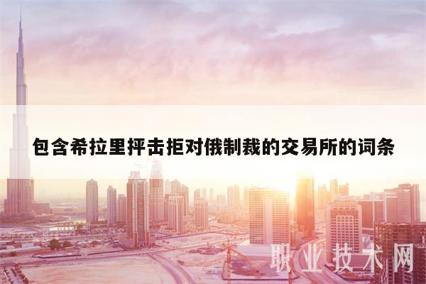 包含希拉里抨击拒对俄制裁的交易平台的词条-第1张图片-欧意下载