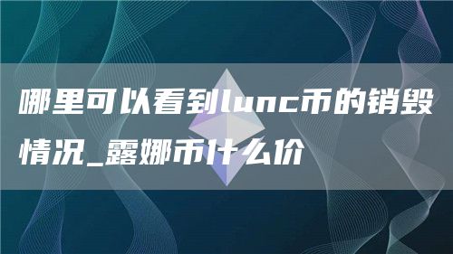 哪里可以看到lunc币的销毁情况_露娜币什么价