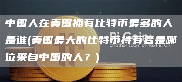 中国人在美国拥有比特币最多的人是谁 - 美国最大的比特币持有者是哪位来自中国的人？
