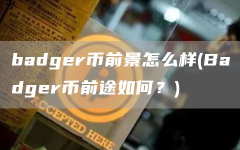 badger币前景怎么样 - Badger币前途如何？
