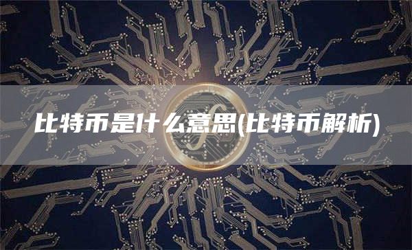 比特币是什么意思 - 比特币解析