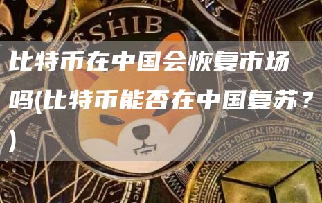 比特币在中国会恢复市场吗 - 比特币能否在中国复苏？