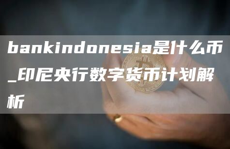 bankindonesia是什么币_印尼央行数字货币计划解析