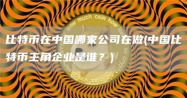 比特币在中国哪家公司在做 - 中国比特币主角企业是谁？